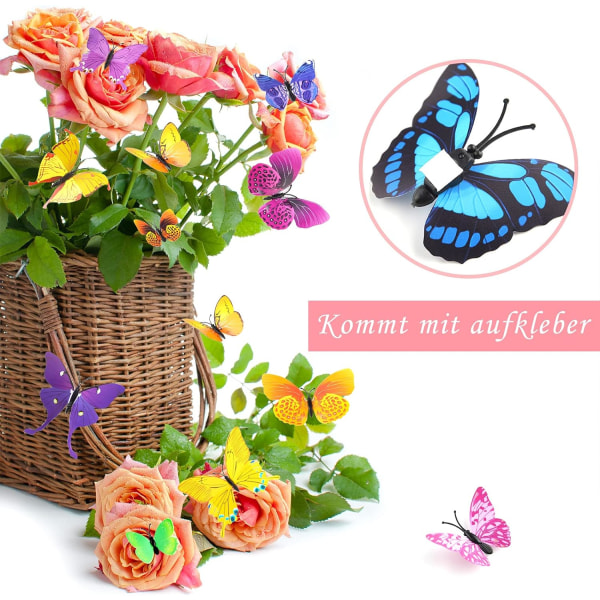 72 delar 3D Fjäril Väggdekaler Butterfly Girls Room Decorat