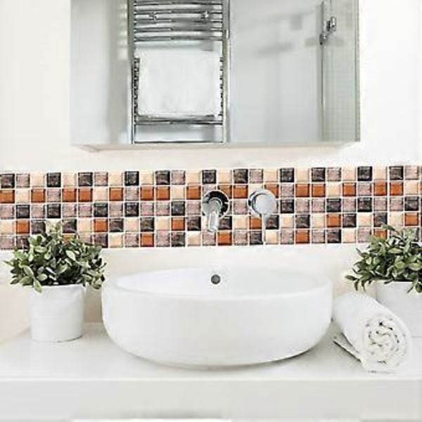 Dww-12 kpl 20x20cm (Mosaque Caf Gris) Itseliimautuvat Laattatarrat Vedenpitävä Marmori Laattatarra Seinätarra Sisustus
