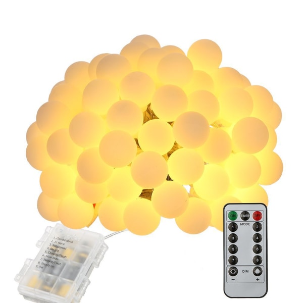 Fjernstyrt vanntett 50 LED julekulelys med 8 moduser