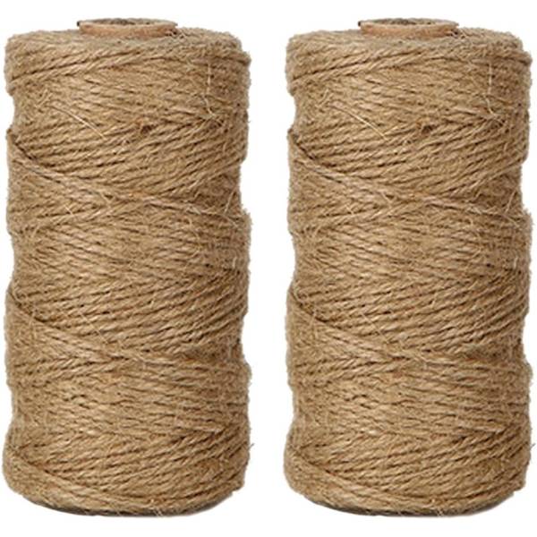 100m Naturlig Jute Reb Dekorativt Reb til Hængemærker, Gavekort,