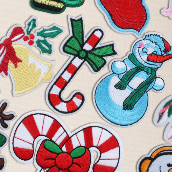 16 stk. Julebroderi-patch Jule sy-patches Ferievarme