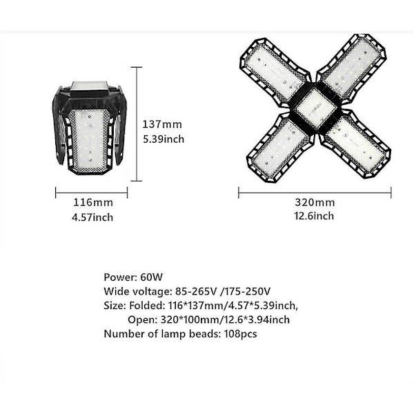 Fuld spektrum 4+1 35w 72led plantevækstlampe til indendørs planter hydroponics, sort