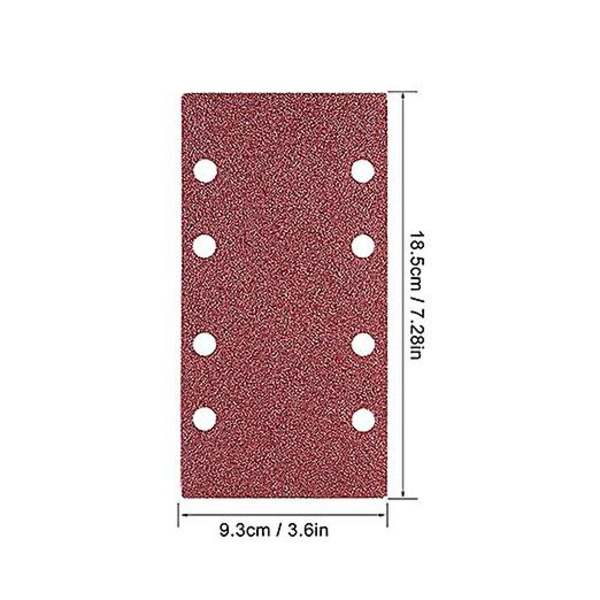 40 st slipplattor set 93 x 185 mm sandpapper slipdynor stansade 8 hål sorterade 40/60/ 80/120 korn