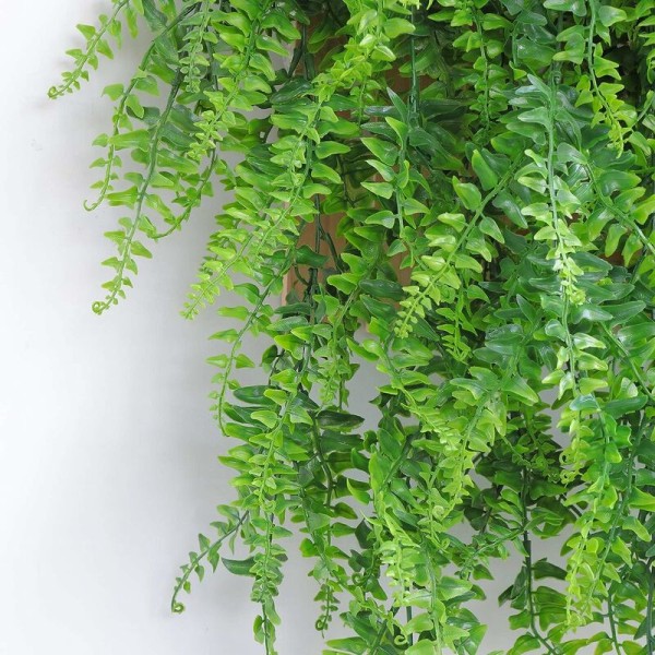 2 st konstgjorda Boston Fern-växter, konstgjorda fallande konstgjorda växtvägg, hem- och utomhusbröllopsdekoration höstdekor