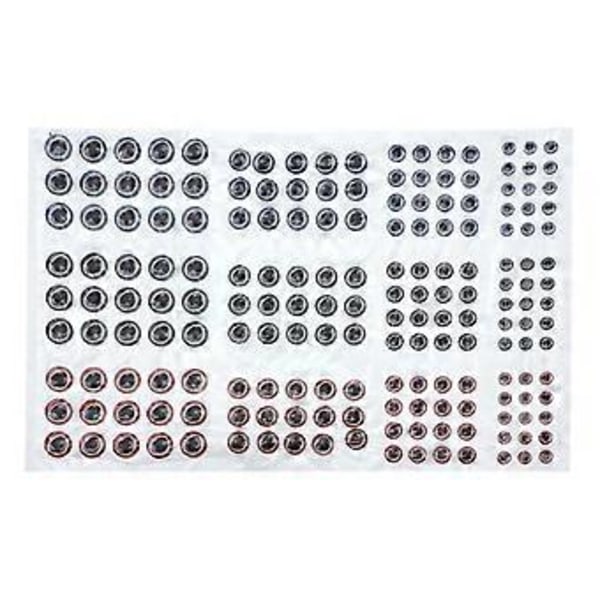 183 Stykker / Stykk 3D Hard Epoxy 2/3/4 / 5mm Fiskeøyne (Blå Svart Rød) Blue Black Red