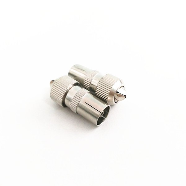 Catv antennehode hjemmevideo RF-ledning plugg bambushode hann RF 9.5 hode TV-kontakt (2 stk)