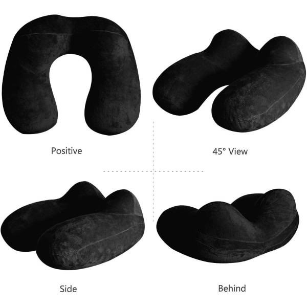 Inflatable Travel Pillow with Double Valve, Soft Velvet Inflatabl