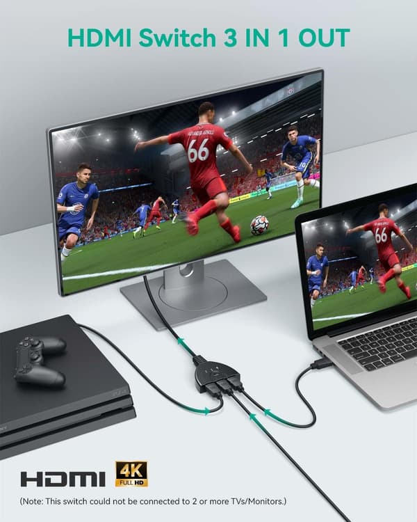 HDMI-switch 1080P, 3-port HDMI-switch HDMI-switch-vælger Spli
