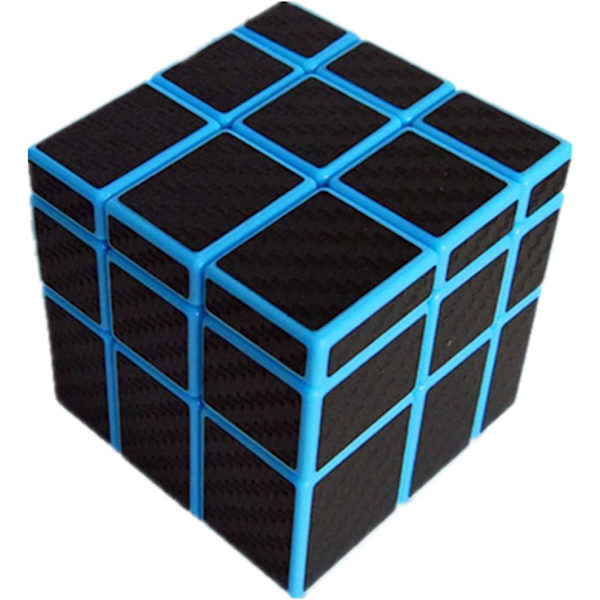 Epätavallinen sininen peilikuutio mustat hiilikuitutarrat 3x3 Magic Cu