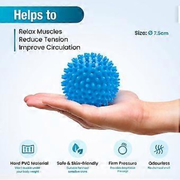 Hard piggete massasjeballrullesett - Perfekt for plantar fasciitt, triggerpunkt, dypvev, myofascial frigjøring