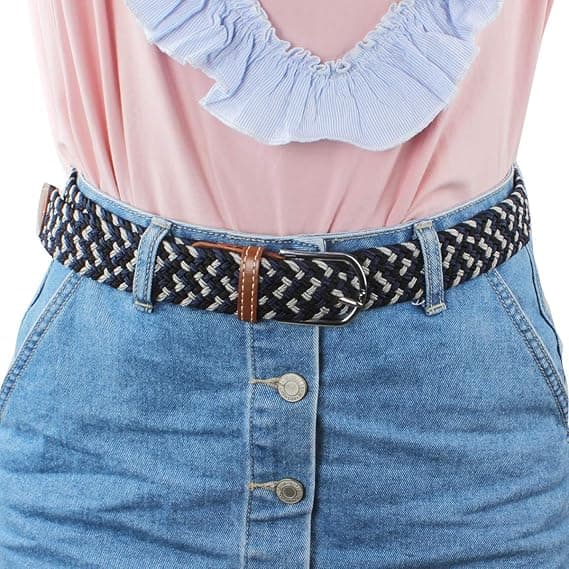 2x elastisk linning, mænds og kvinders strækbare vævede jeans,