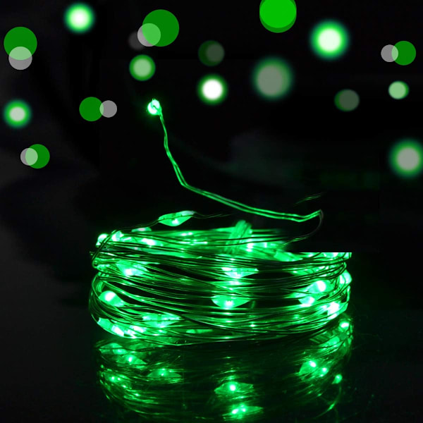 Gröna Fe-lampor, Dalugo 20m 200 LED-slingor Batteri för