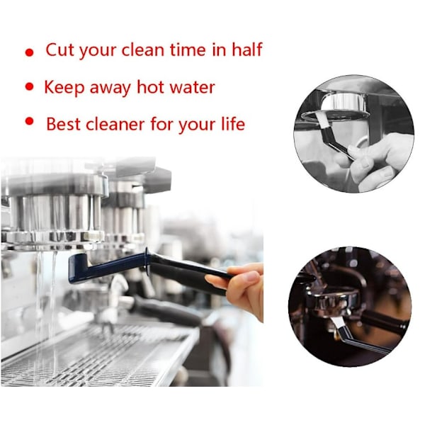 Espresso-koneen puhdistusharjojen 3-osainen sarja - mustat puhdistusharjat