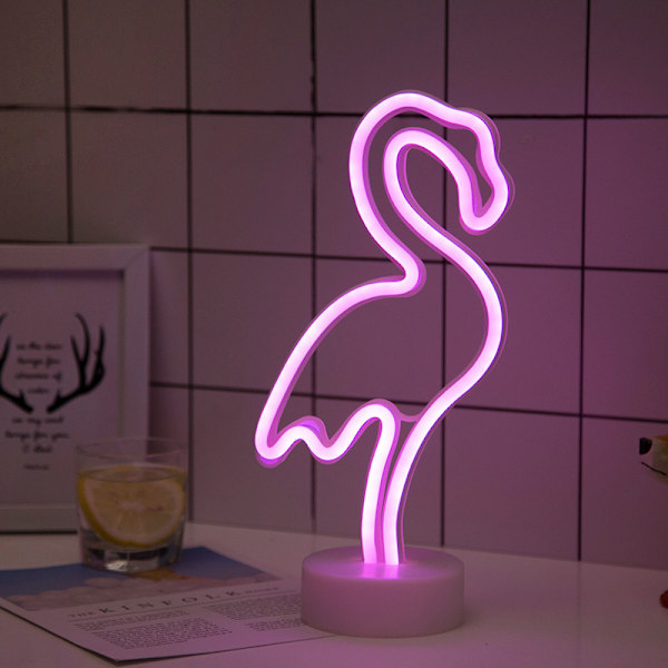 Flamingo Neon LED Vægdekoration USB/Neon Batteridrevet Christ