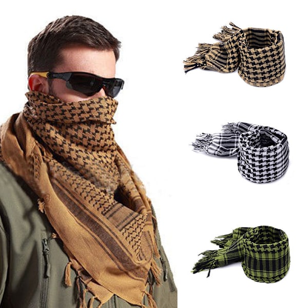 Khaki farge, arabisk firkantet skjerf, militær vifte taktisk skjerf, CS