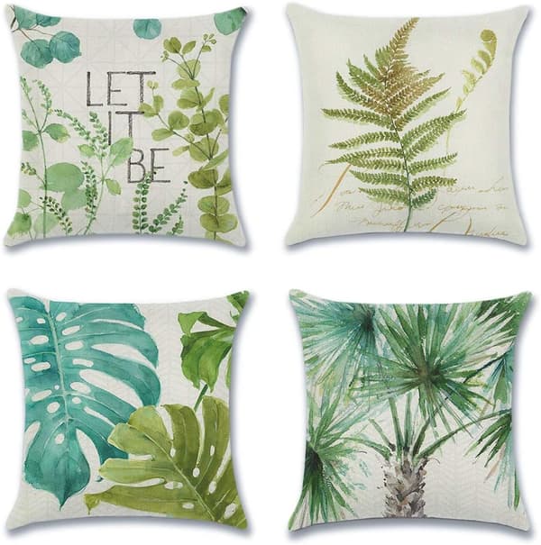 4 st 45 x 45 cm kuddfodral, polyester och linne kuddfodral