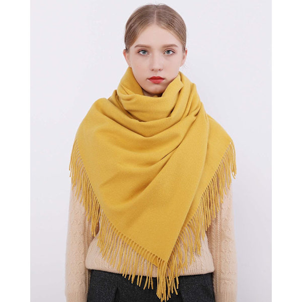 Varmt Vinter Skjerf Sjal Wrap For Kvinner og Menn Lange Store Myke Skjerf-Gul