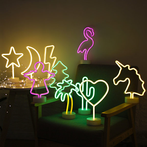Kaktus Neon LED Vægdekoration USB/Neon Batteridrevet Jul