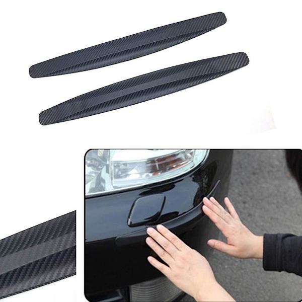 2 st Car Front Rear Corner Bumper Guard Protector Carbon Fiber Anti-collision Strip Sticker Bumper Protector White