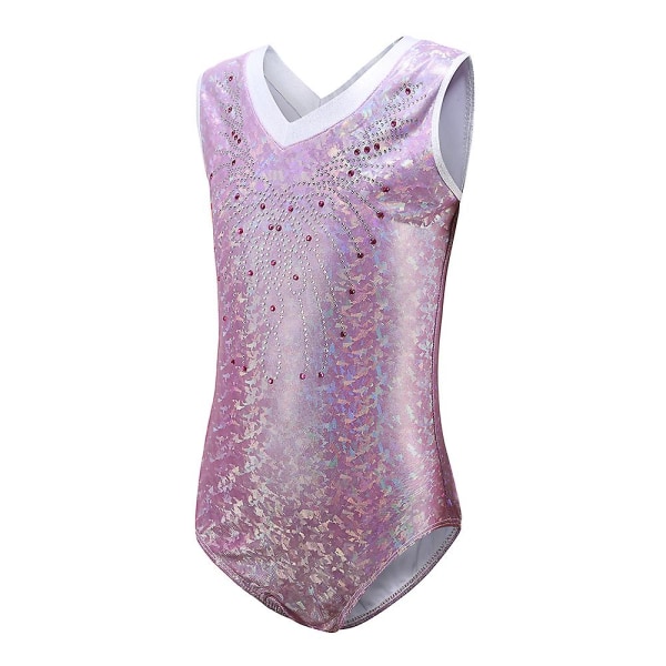 Girls&#39; Sleeveless Dancewear Gymnastics Leotard Ballet Leotards（9-10Y Purple）