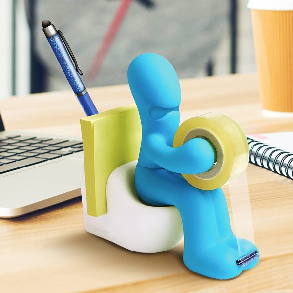 Blå, tape dispenser - Original og morsom gave til hemmelig julenisse eller fyll