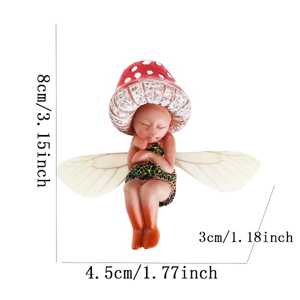 Rustik Resin Sovende Fe Ornament, Genie Udendørs Dekoration, Skov