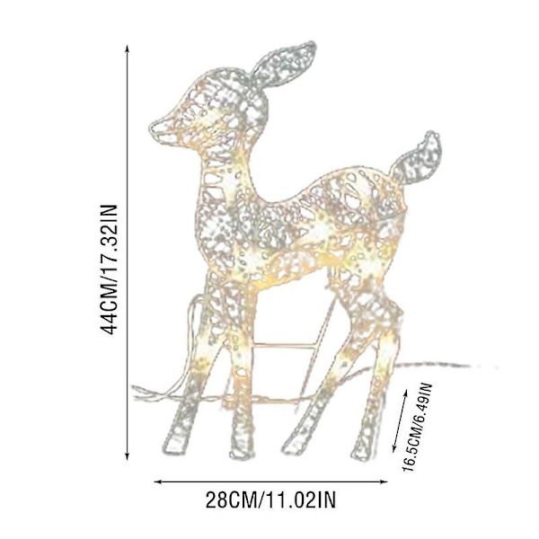 Jul Älg Hjort Led Nattljus Lysande Glitter Ren Jul Hem Utomhus