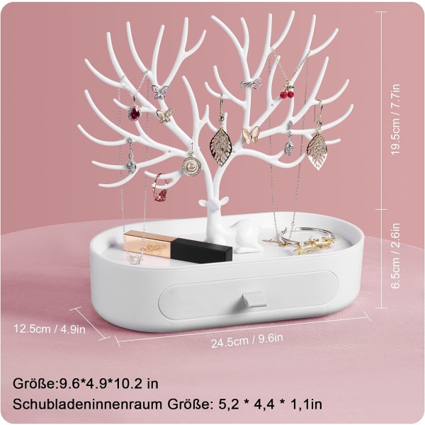 Smykke Display Stativ, Plastik Smykke Display Stativ med Skuffe