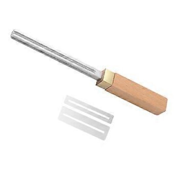 Gitarrband Kröningsfil Dressing Fil Luthier Reparationsverktyg Gitarrband Reparation Trähandtag med 4 Kröningsspår för Bas (gul) yellow