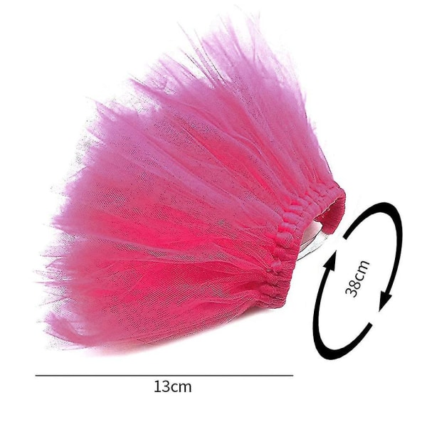 Pet Hund Katt Kostume Tutu Outfit Dyr Halloween Fest Tulle Nederdel（Rose Red）