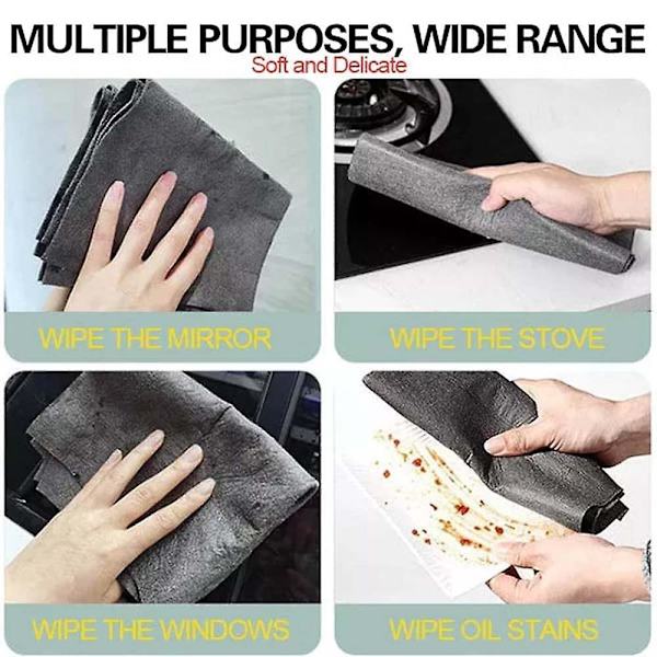10 stk tykkere magiske rengjøringskluter, mikrofiber uten spor absorberende øyeblikkelig polering gjenbrukbar rengjøringsklut