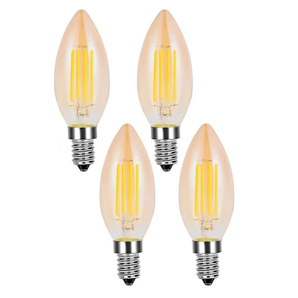 4 st E14 Europeisk bas LED-glödlampa Edison, 4w vit 6500k