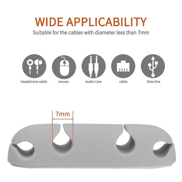 4 pakker kabelklemmer ledningsarrangør skrivebord kabelarrangør skrivebord kabelklemme til hjemmekontor