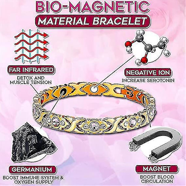 Magnetisk terapi Menopaus lindrande armband för kvinnor Silver