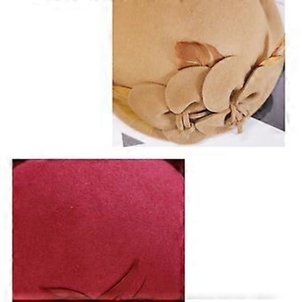 Pehmeä vintage-baretti brittiläinen tyylikäs hattu nahkahattu muodikas länsimainen hattu tyylikkäät naisten asusteet khaki Khaki