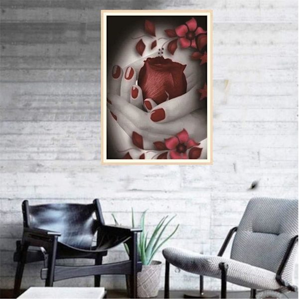 5D DIY Diamantmålning Kit Full Drill för Barn Vuxna, Flowe