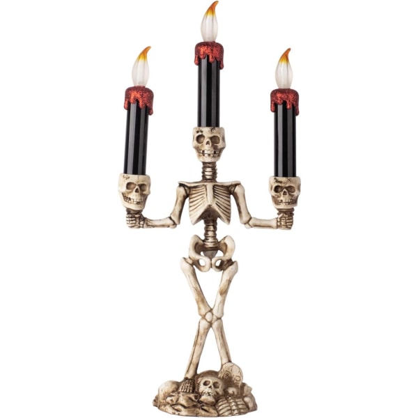 Halloween Tealight Holder LED-ljus Ljusstake Skalle Skelett