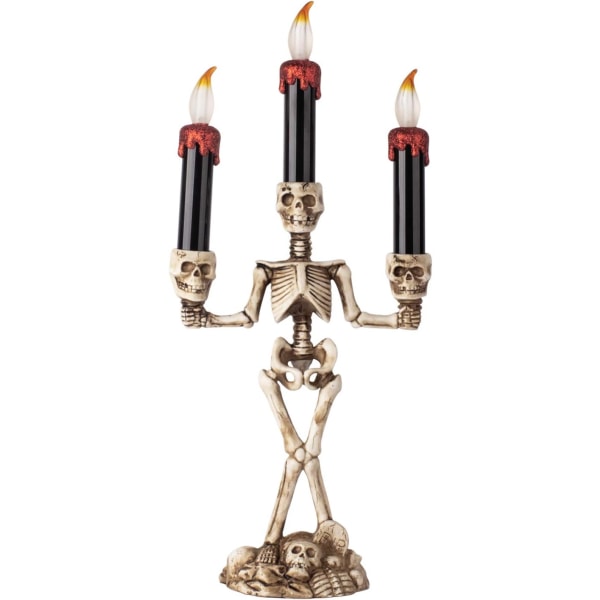 Halloween Tealight Holder LED Lysestaker Lysestake Skalle Skjelett