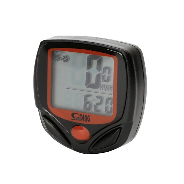 Cykelkode tabel, cykelhastighedsmåler speedometer odometer, med 14 funktioner, vandtæt LCD-skærm, sort