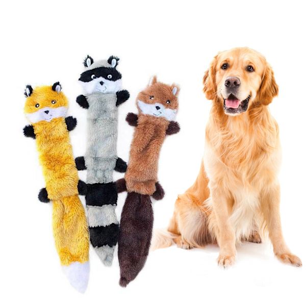 Liten hund leksaker 3-pack - Inga stoppning hund följeslagare plysch leksaker pack