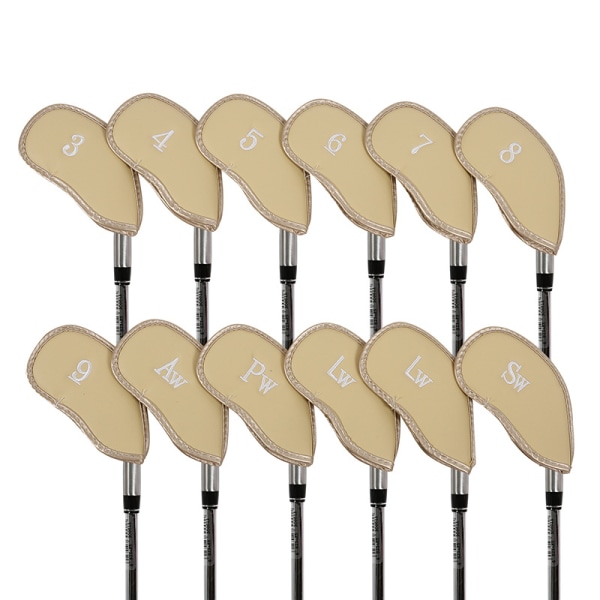12 st syntetiskt läder golfklubba järnklubbsöverdrag MT/PU