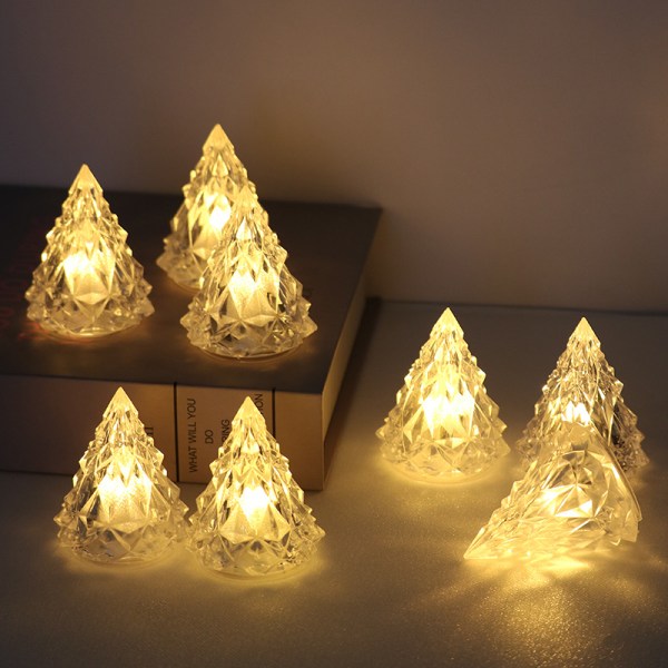 Pack of 24 pieces, warm light crystal Christmas decorative lamp,