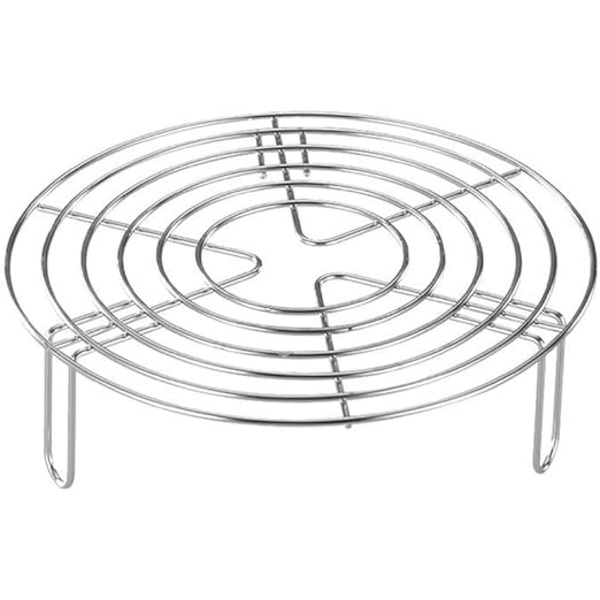1 stk rund stekeplate, rustfritt stål dampstativ, st