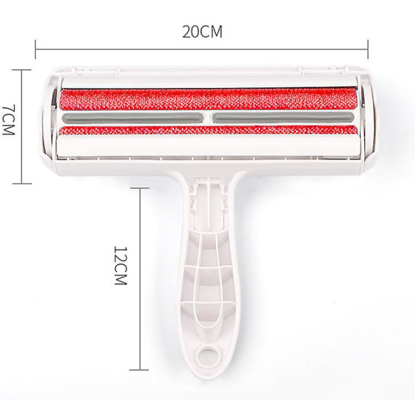 Genanvendelig kæledyrshårsfjerner - Genanvendelig katte- og hundehårsfjernerbørste - Miljøvenlig kæledyrspelsfjerner til tæpper, tøj, sofa - Rød