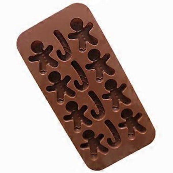 Silikone Chokoladeform Jul Konfekt Biscuit Bagetilbehør Kage Dekoration Værktøjer Isbakker (1 stk, Brun)