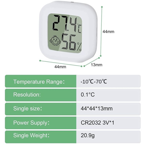 Mini LCD digitaalinen sisäilman lämpömittari ja kosteusmittari 4 kpl Thermo Hygro