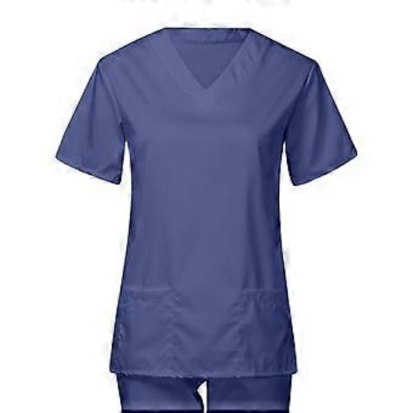 Dam Scrubs Set Sjuksköterska Scrubs Bekväma Arbetskläder för Kvinnor Scrubs Topp och Byxor Vårduniformer Scrubs för SPA Operationssal (L) L