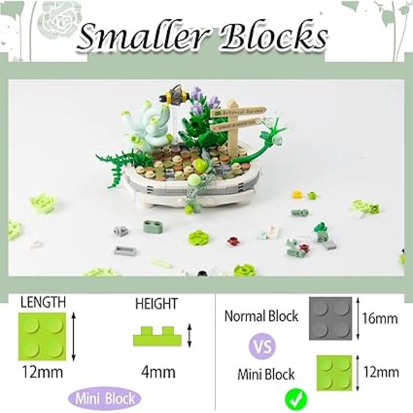 1 stk. Mini Succulent Bonsai Byggesæt, Sukkulente Planter B
