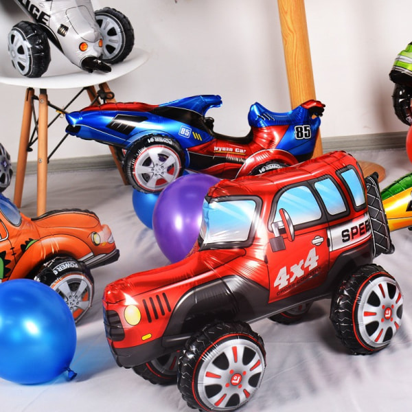 8-piece balloon set, car aluminum foil balloon, helium polyester