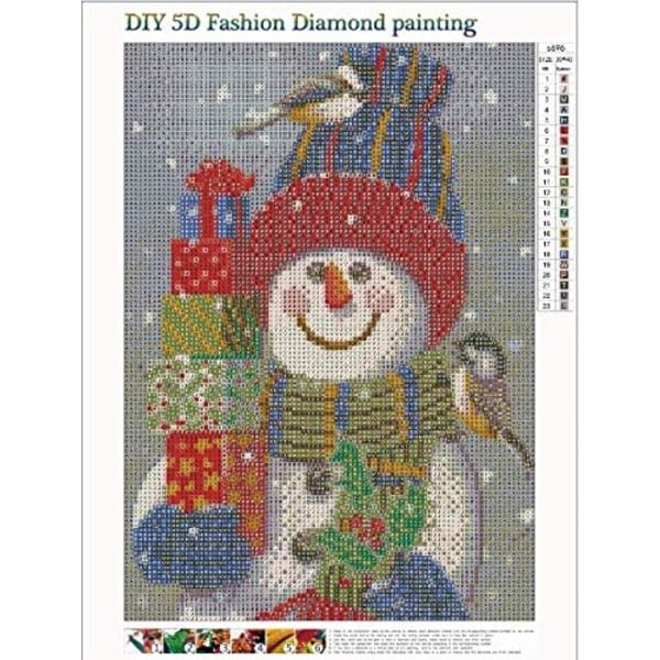 Christmas 5D Full Diamond Painting Art Kit Snowman Christmas Gift